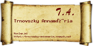 Trnovszky Annamária névjegykártya